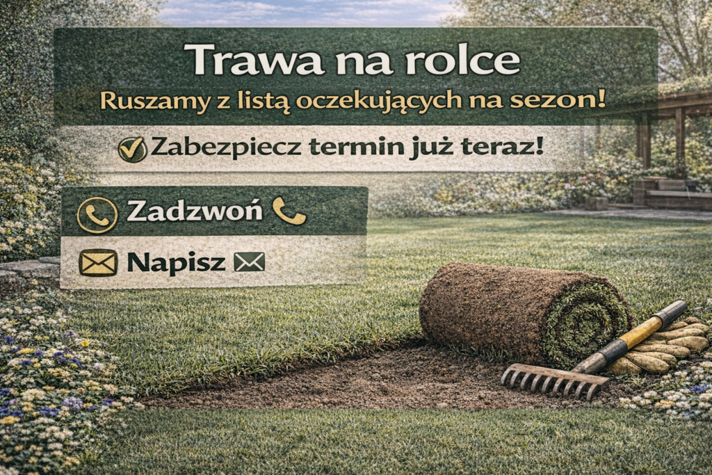 Trawa na rolce – lista oczekujących na sezon, rezerwacja terminu montażu trawnika przed rozpoczęciem prac