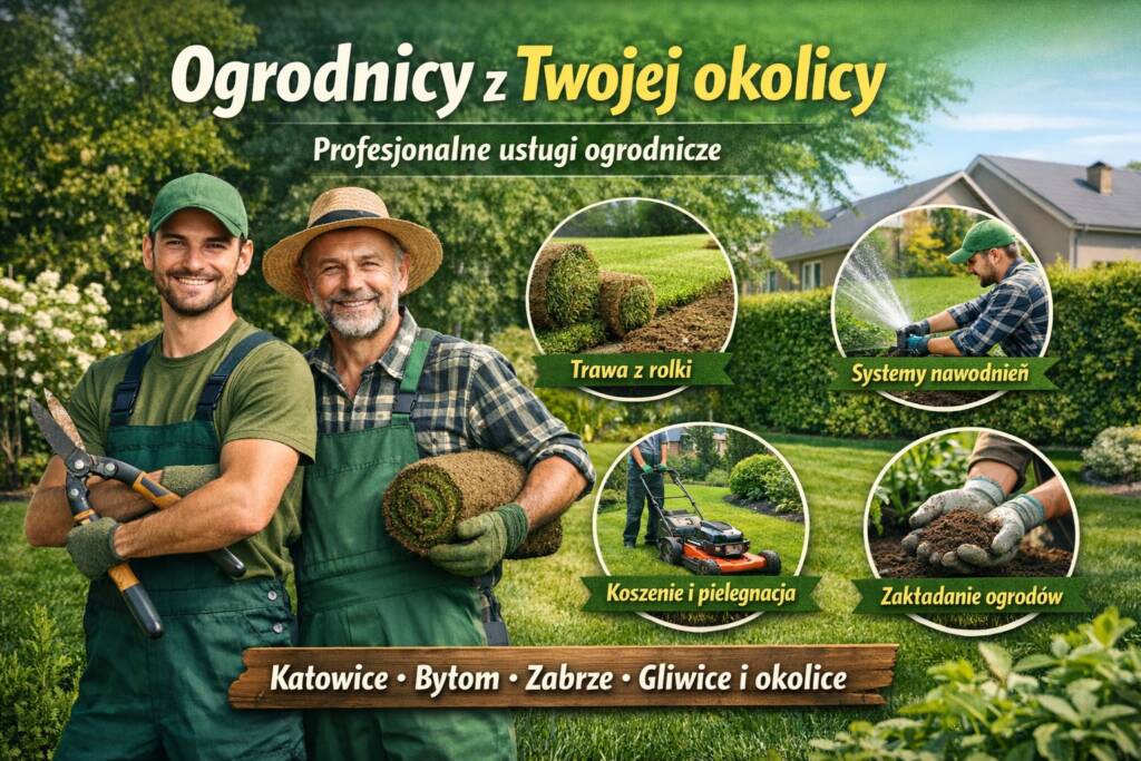 Lokalni ogrodnicy ze Śląska oferujący profesjonalne usługi ogrodnicze – trawa z rolki, koszenie, systemy nawodnień i zakładanie ogrodów
