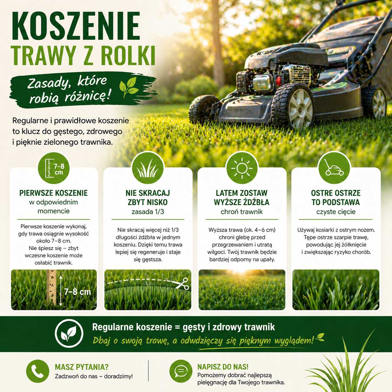 Koszenie trawy z rolki i prawidłowa pielęgnacja trawnika