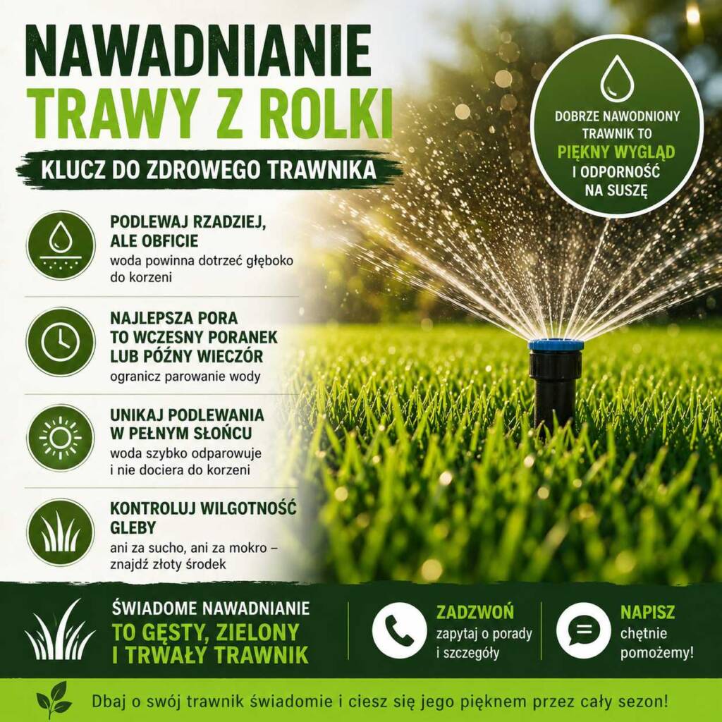 Nawadnianie trawy z rolki – prawidłowe podlewanie trawnika w ogrodzie
